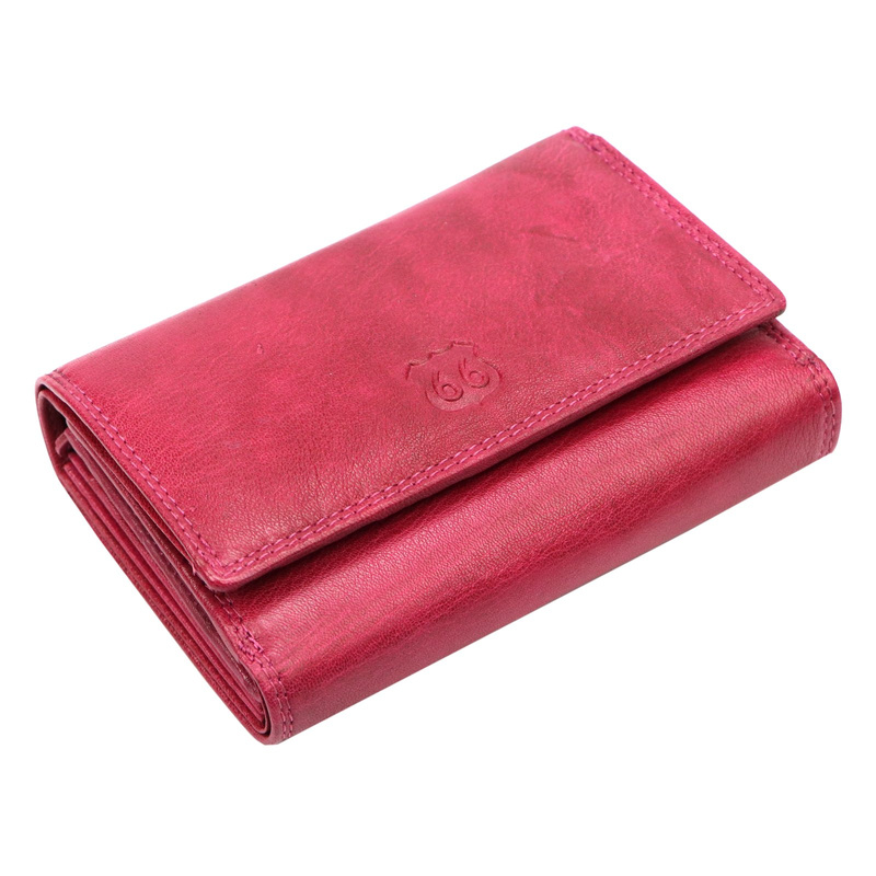 Route 66 damski portfel podłużny skóra naturalna pojemna portmonetka