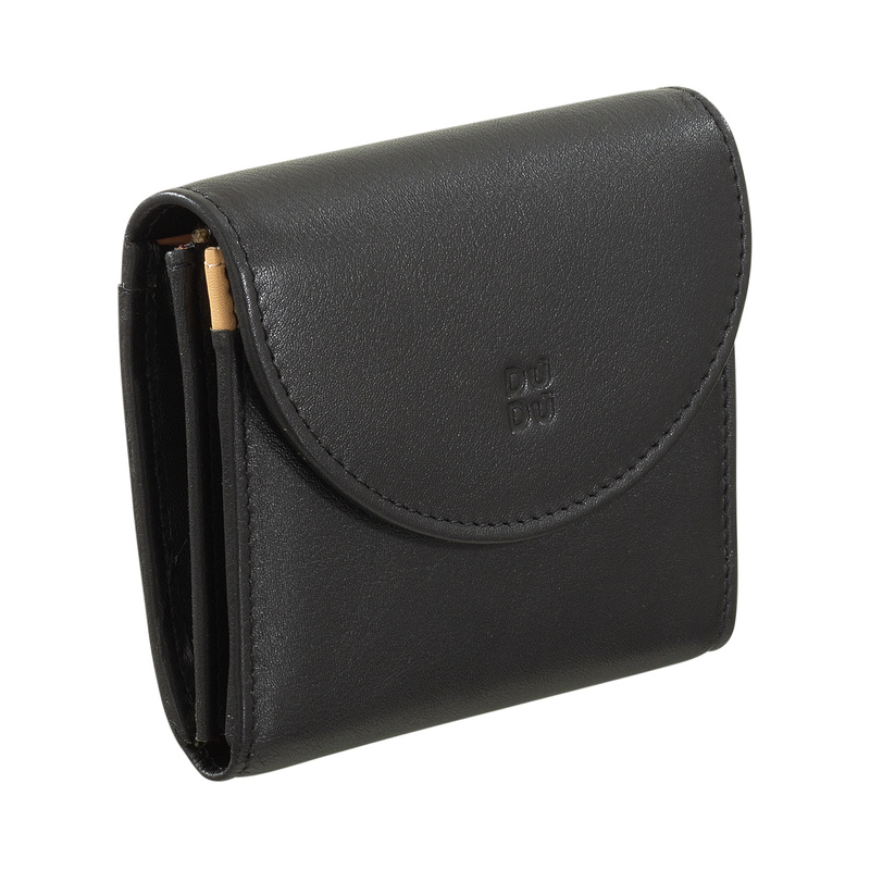 DuDu mała portmonetka skóra naturalna damski portfel na zatrzask