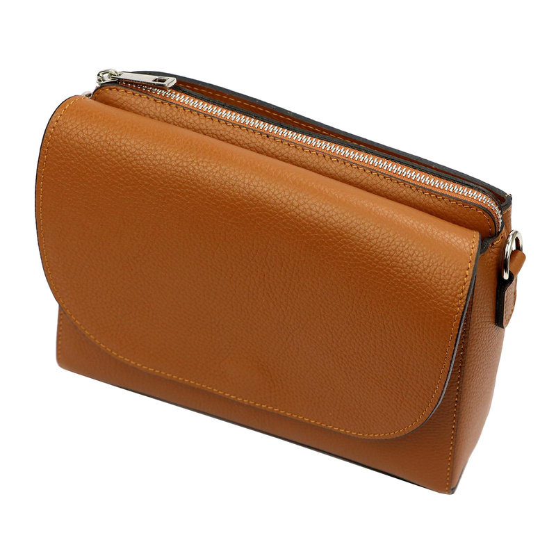 MiaMore skórzana damska listonoszka torebka przez ramię dwukomorowa stylowa