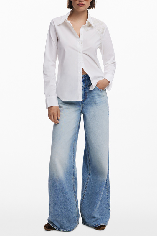 DAMSKA KOSZULA Z D�UGIM R�KAWEM DESIGUAL BIA�A