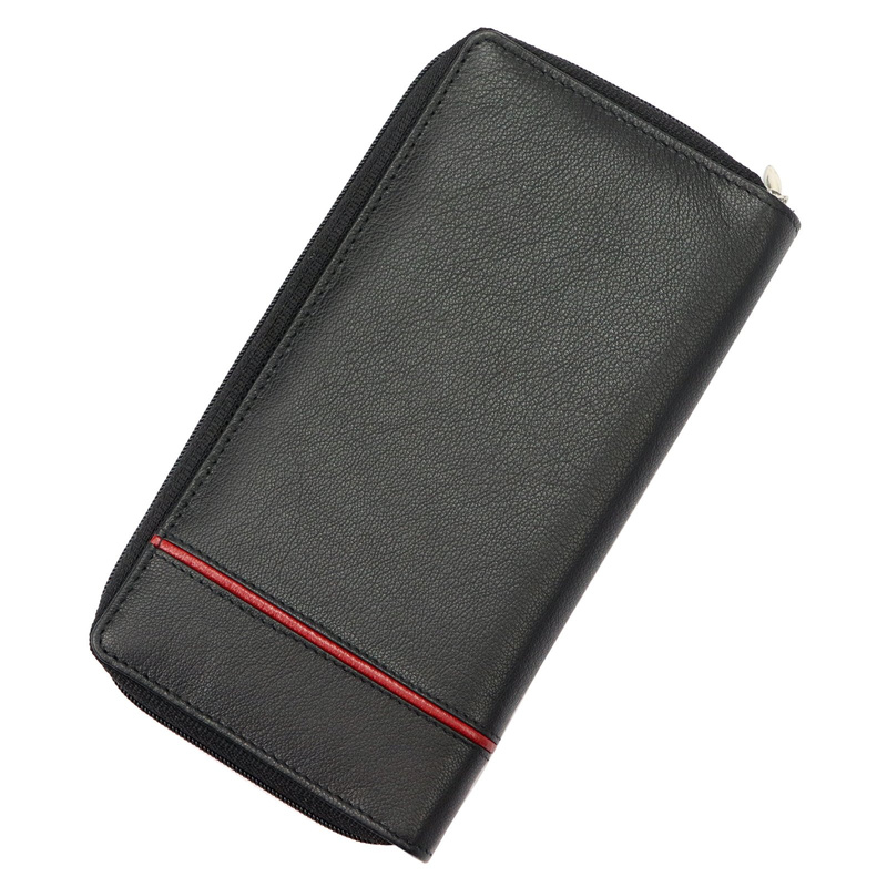 Albatross damski pionowy portfel skóra naturalna duża portmonetka podłużna 