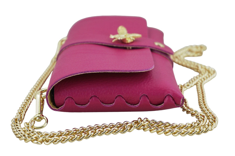 Torebka kopertówka na łańcuszku - Fuksja