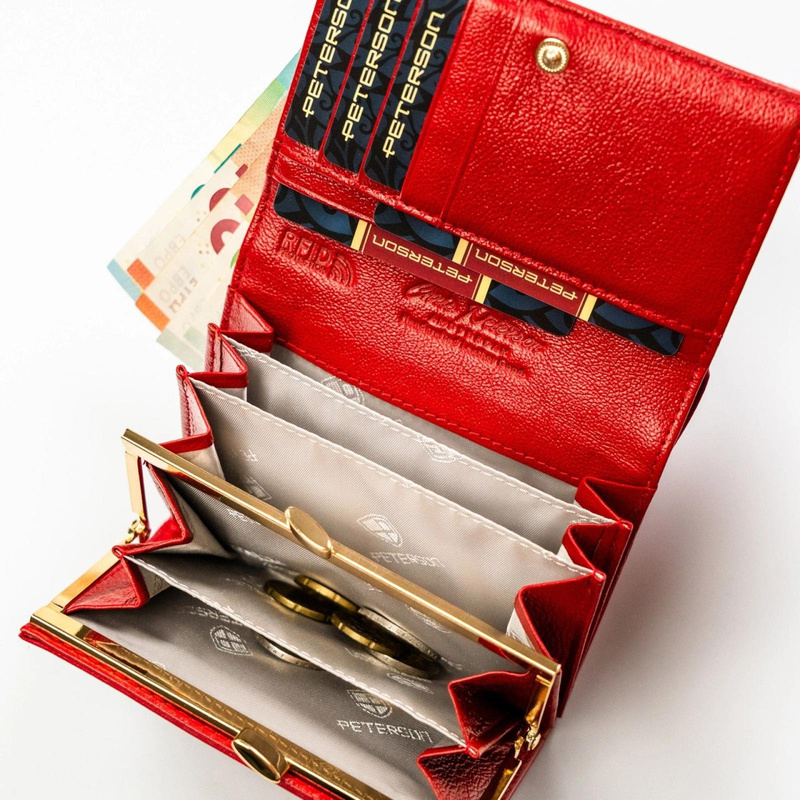 Skórzany damski portfel Peterson PTN PS445-MLF