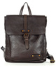 MARCO MAZZINI Miejski plecak skórzany w stylu old look handmade leather ciemny brąz caffe