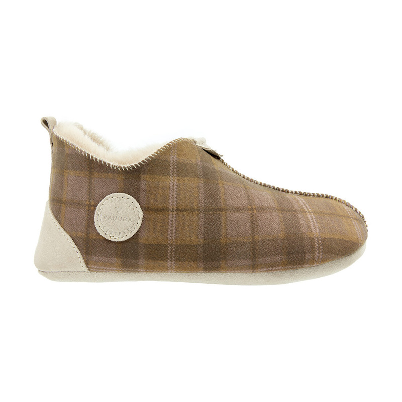 Kapcie męskie OXFORD Tartan beżowe