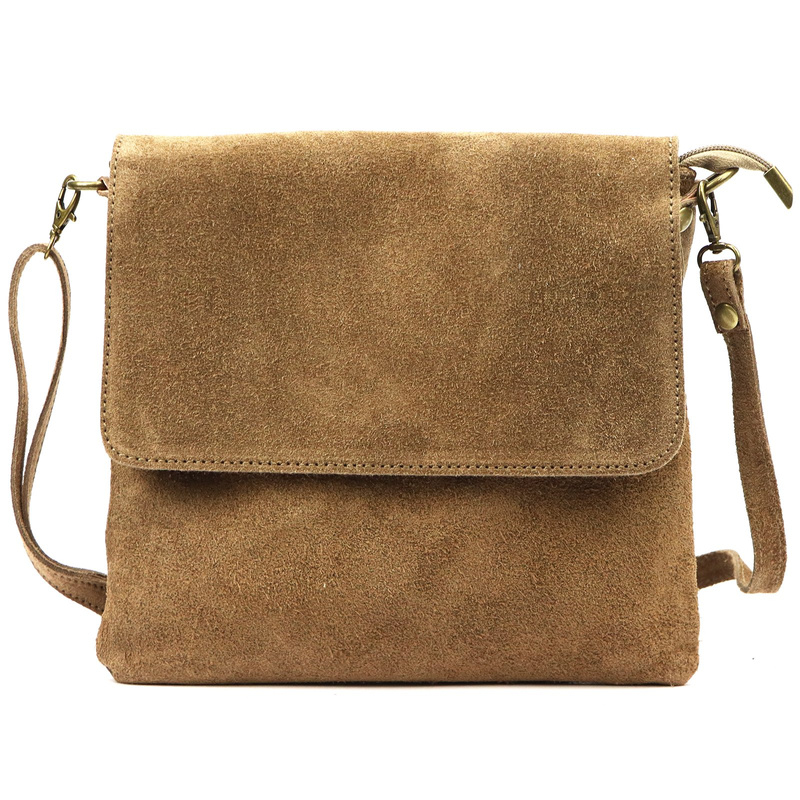 Vera Pelle damska listonoszka skóra naturalna torebka przez ramię z klapą