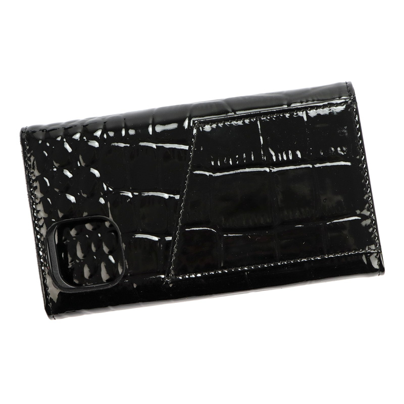 MiaMore etui Iphone 12 PRO case z klapą wzór skóra krokodyla z łańcuszkiem