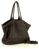 Duża torebka skórzana oversize style shopper bag - MARCO MAZZINI ciemny brąz caffe
