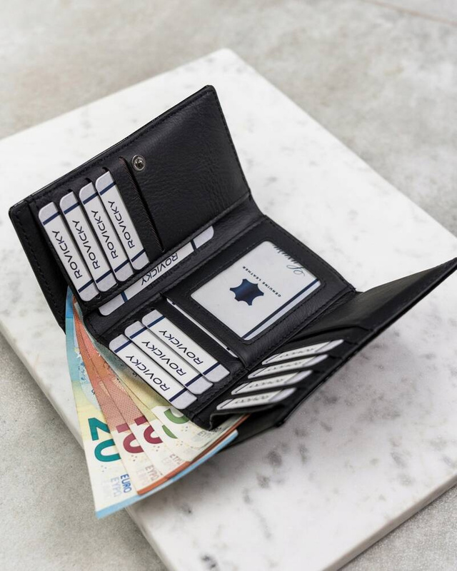 4U Cavaldi Lakierowany Duży portfel damski ze skóry naturalnej portmonetka