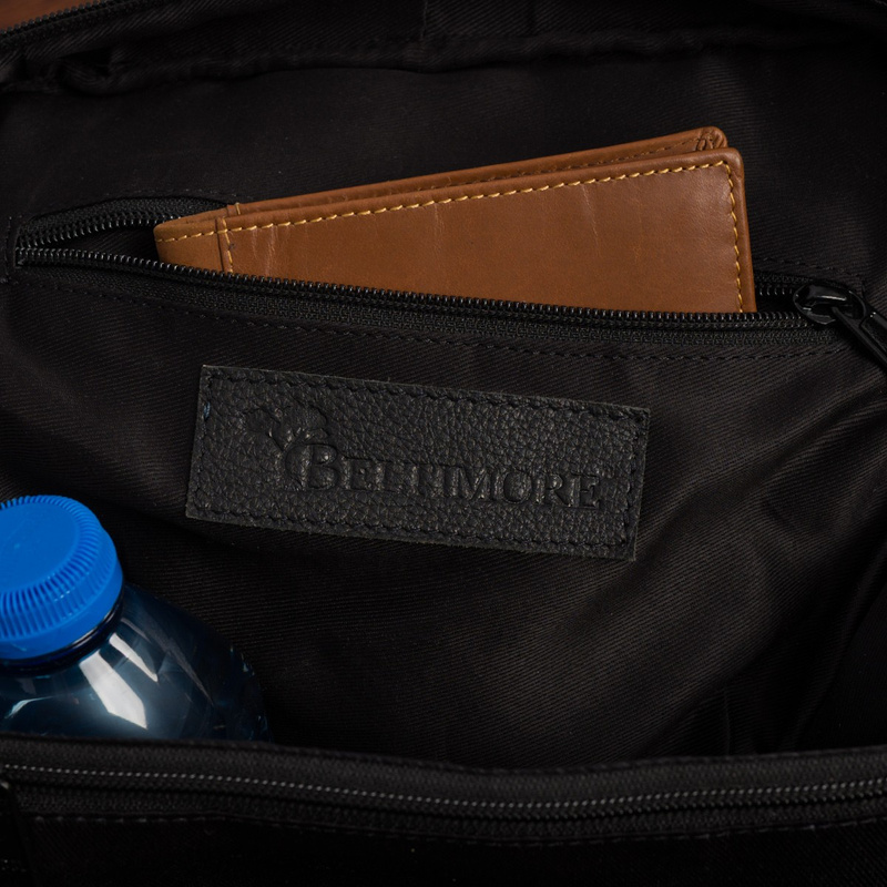 Plecak skórzany damski miejski elegancki duży A4 czarny Beltimore P17