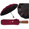 Duży, elegancki i składany parasol w burgundowym kolorze - Peterson