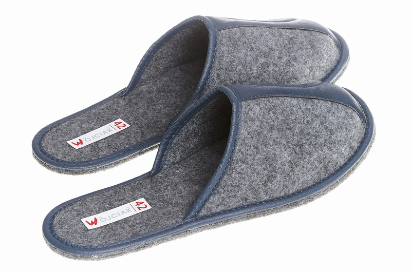 Wójciak Podhale męskie kapcie domowe zabudowane filc wewnętrz wełna