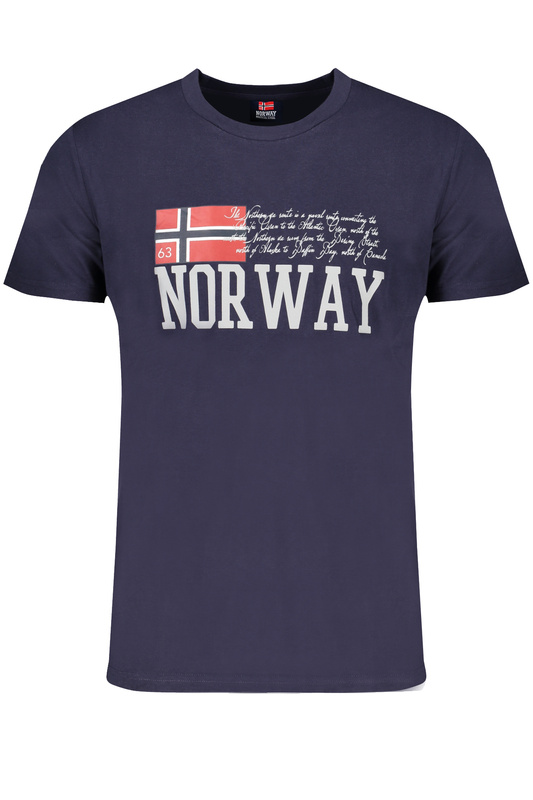 NIEBIESKI T-SHIRT M�SKI Z KR�TKIM R�KAWEM Norway 1963