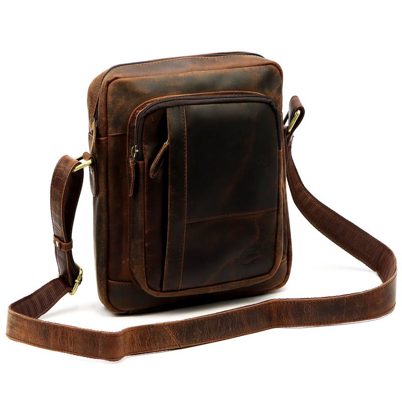 Andreas męska torba na ramię skóra naturalna saszetka przez ramię kieszenie