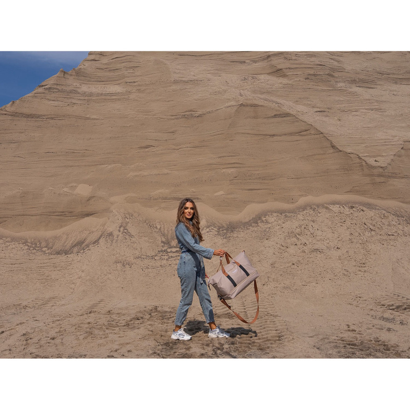 Beżowa, wodoodporna torba podróżna z poliestru - Peterson