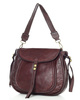 Marco Mazzini Torebka classic saddle bag ze skóry naturalnej na ramie bordowa