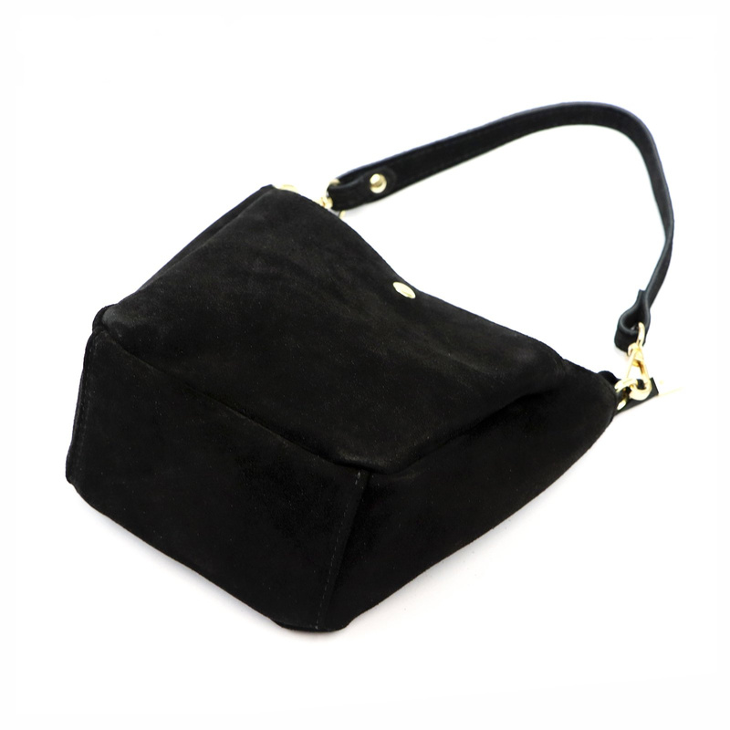 Vera Pelle damska listonoszka torebka na ramię skóra naturalna zamszowa