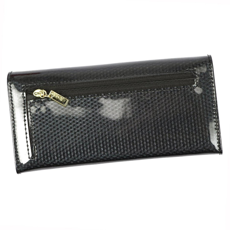 Rovicky klasyczny podłużny portfel duży skóra naturalna lakierowana RFID