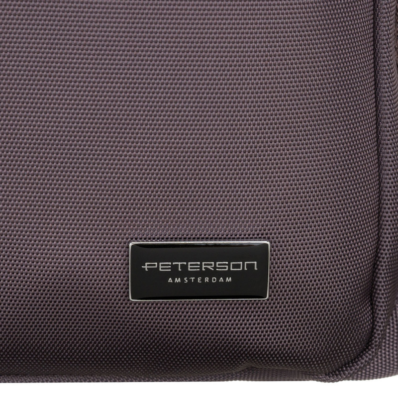 Pojemna torba damska w szarym kolorze z przegrodą na laptopa wykonana z poliestru - Peterson