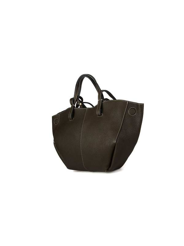 Skórzana torebka shopper Giulia Monti GM1665 D23 – brązowa