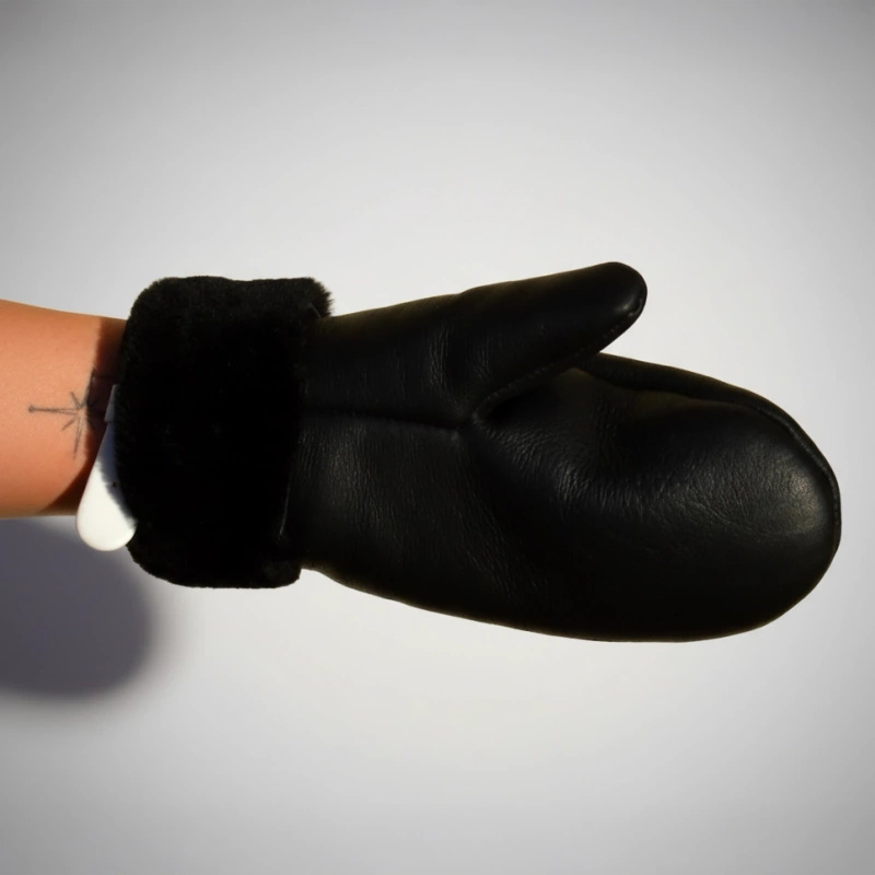 Ciepłe rękawiczki skórzane z jednym palcem owca