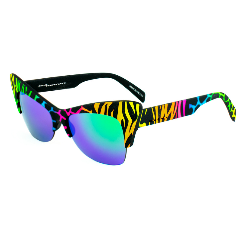 Okulary ITALIA INDEPENDENT 0908-ZEF-149. Okulary przeciwsłoneczne, Kolor niebieski zielony żółty różowy. Kobieta.