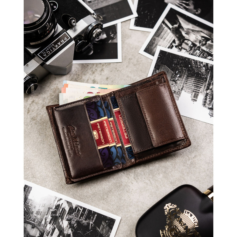 Skórzany męski portfel Peterson PTN RM-12-BUF