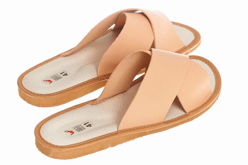 Wójciak Podhale męski domowe kapcie ze skóry naturalnej otwarty palec