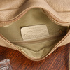 Skórzana damska torebka listonoszka beżowa dwukomorowa pojemna na pasku P10