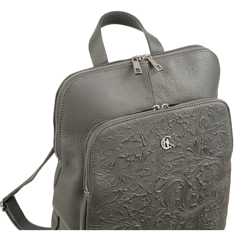 Torbo-plecak damski Canaletto z tłoczeniem w kwiaty TPD490s28t4