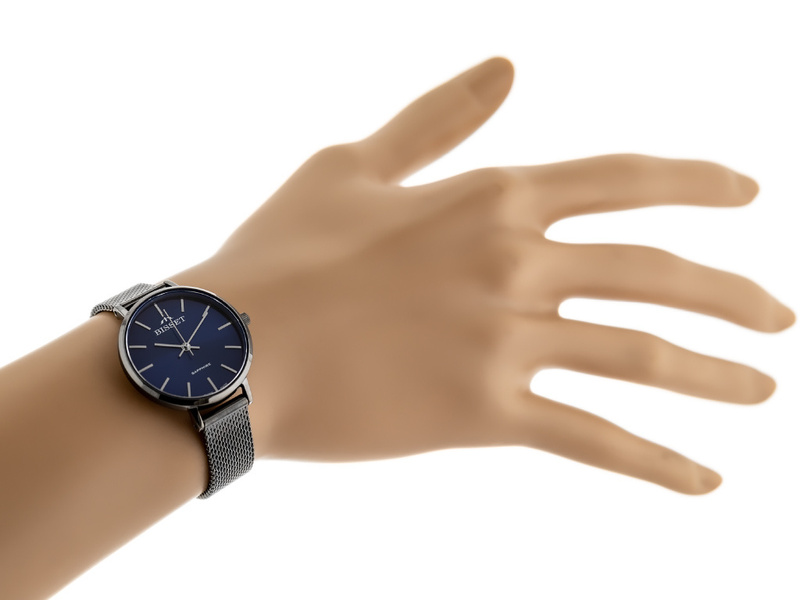 ZEGAREK DAMSKI BISSET BSBF30 (zb578w) - SZAFIROWE SZKŁO