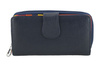 Kolorowy portfel skórzany damski - Granatowy
