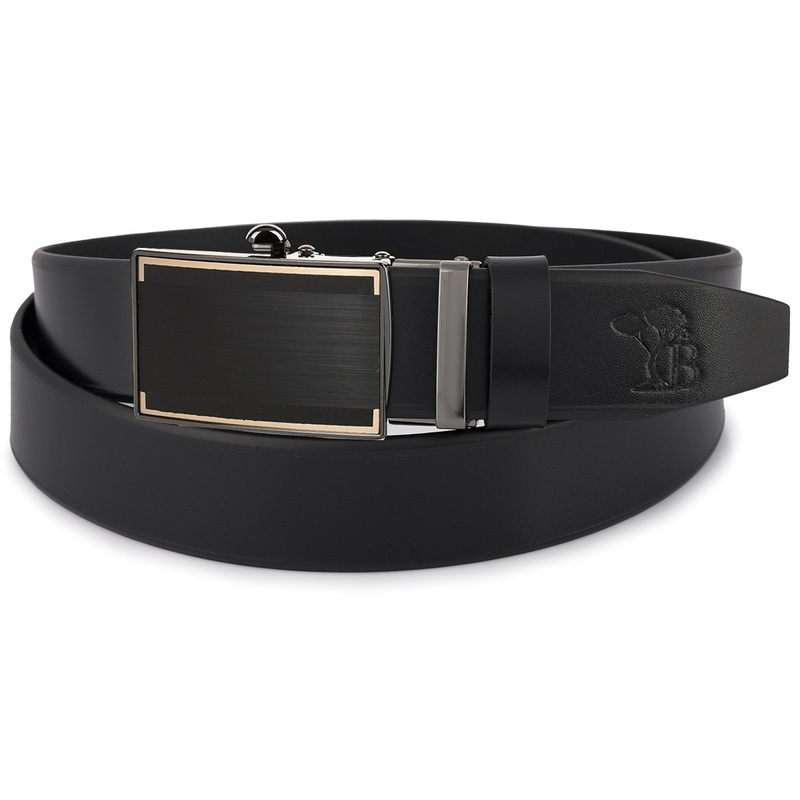 Pasek męski skórzany klamra automat czarny Beltimore A08 : Kolory - czarny, Rozmiar pasków - r.115-130 cm