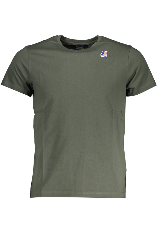 ZIELONY MĘSKI T-SHIRT K-WAY Z KRÓTKIM RĘKAWEM