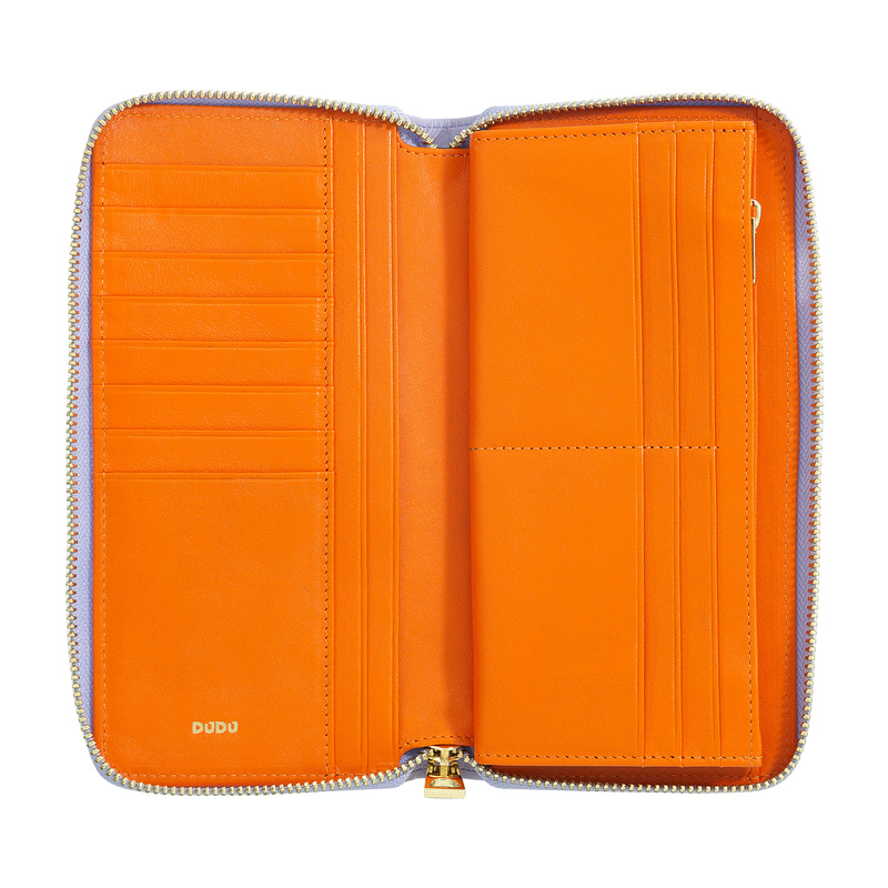 DUDU Duża damska Portmonetka skóra naturalna portmonetka podłużna