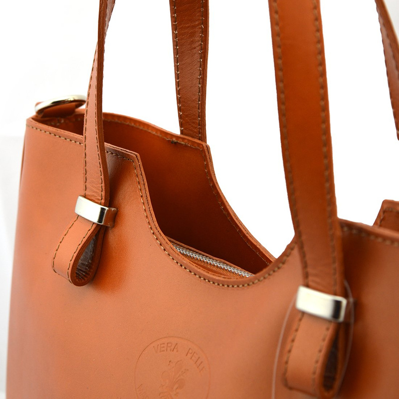 Elegancka stylowa duża skórzana shopperka do ręki