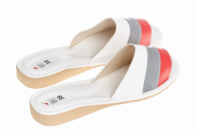 Wójciak Podhale damskie domowe kapcie skóra naturalna wygodne otwarty palec