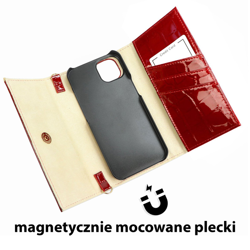MiaMore Etui na telefon damskie wzór skóra krokodyla iPhone 11 case z klapą