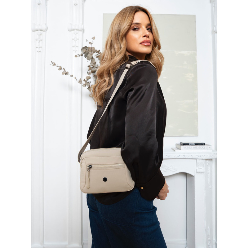 Listonoszka damska z poliestru w beżowym kolorze - Peterson