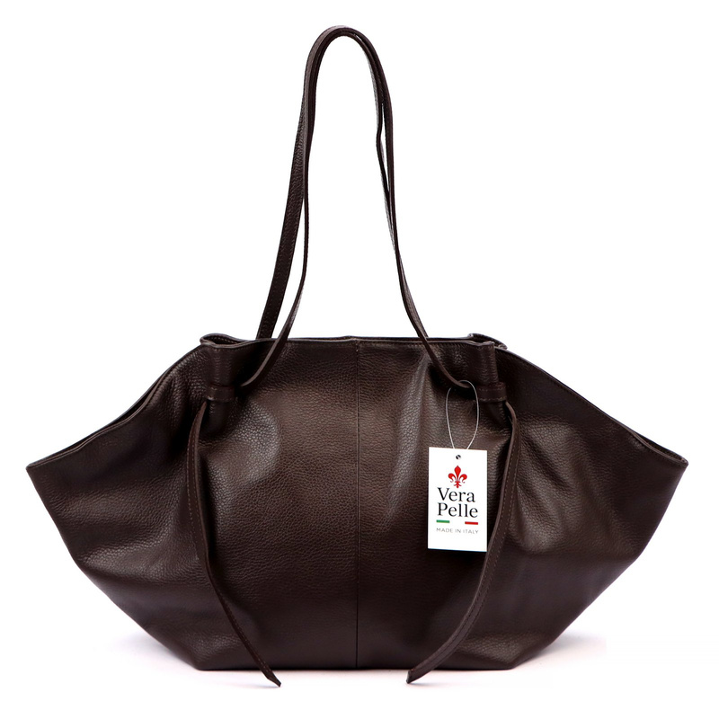 Vera Pelle damska shopperbag skóra naturalna miękka duża torebka na ramię