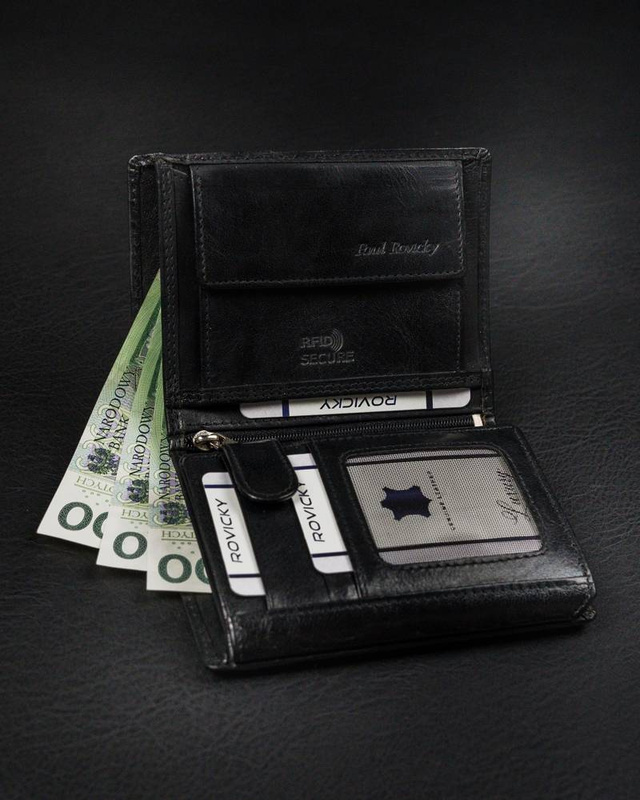 Elegancki Skórzany męski portfel Rovicky z RFID