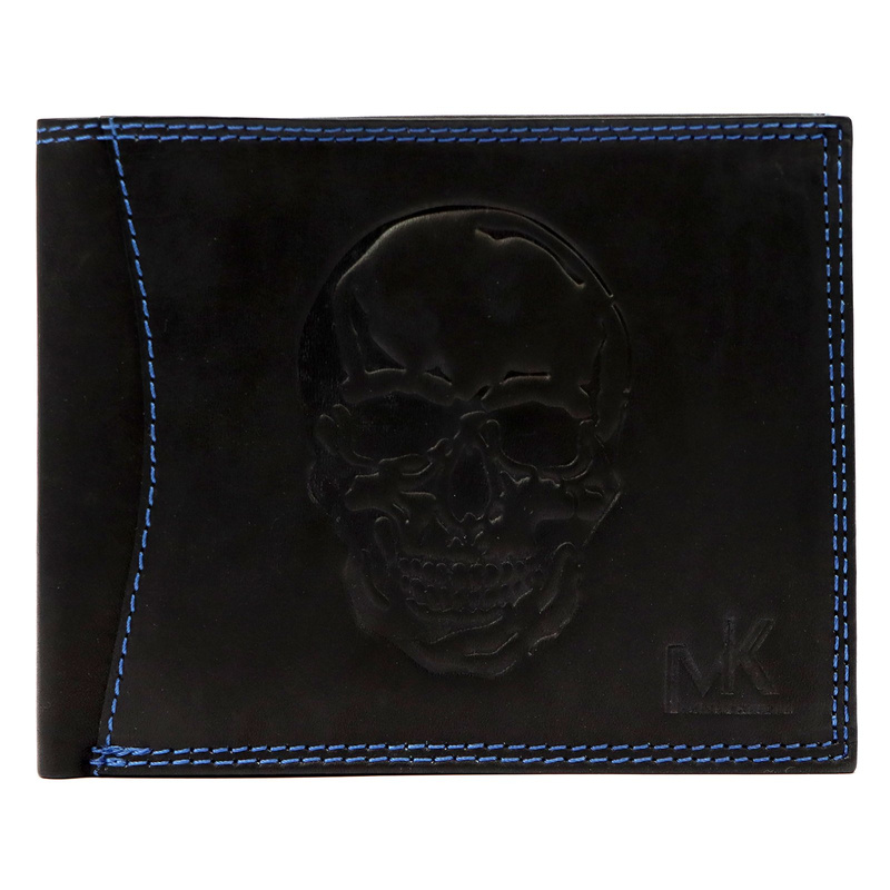 Skórzany męski portfel Money Kepper CDD 5600 SKULL