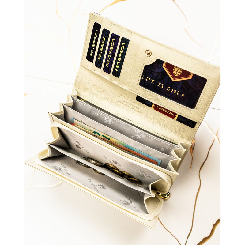 skóra naturalna + Damski portfel ze skóry ekologicznej Peterson PTN PX20-PF1