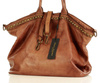 Duża torebka skórzana oversize style shopper bag - MARCO MAZZINI brąz camel