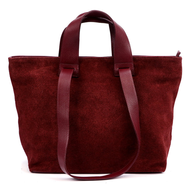 zamsz + Damska torebka ze skóry naturalnej Luka 25-077