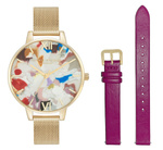 Zegarek OLIVIA BURTON OBGSET153. Kwarcowy, Kolor czerwony. Kobieta.