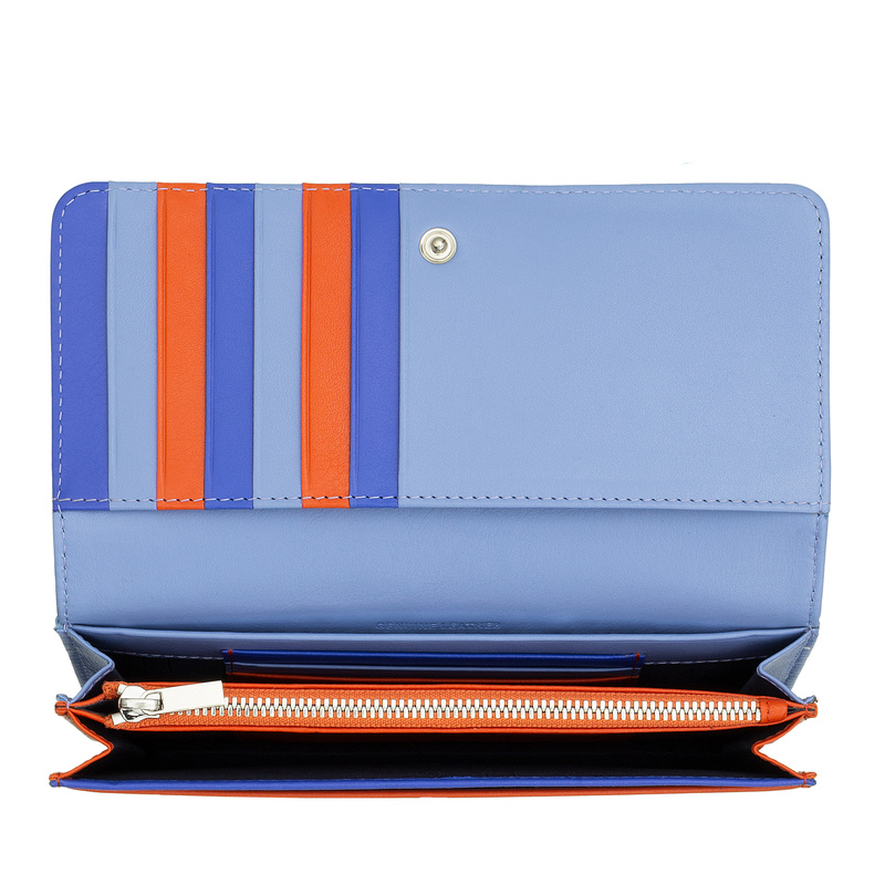 DUDU portfel damski skóra naturalna podłużna portmonetka zatrzask