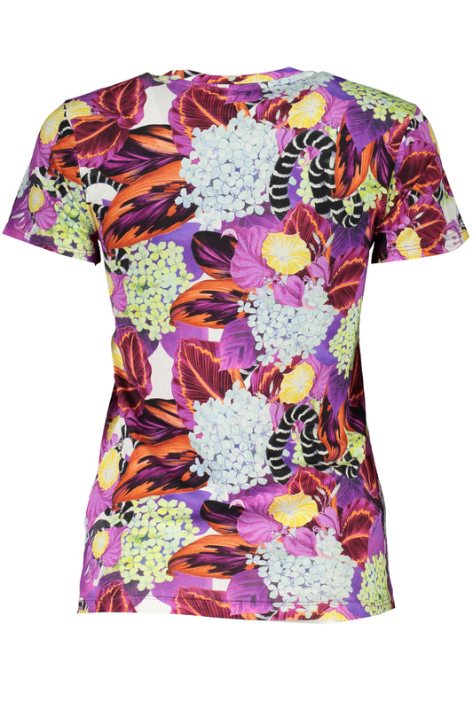 T-SHIRT DAMSKI Z KRÓTKIM RĘKAWEM KLASY CAVALLI FIOLETOWY