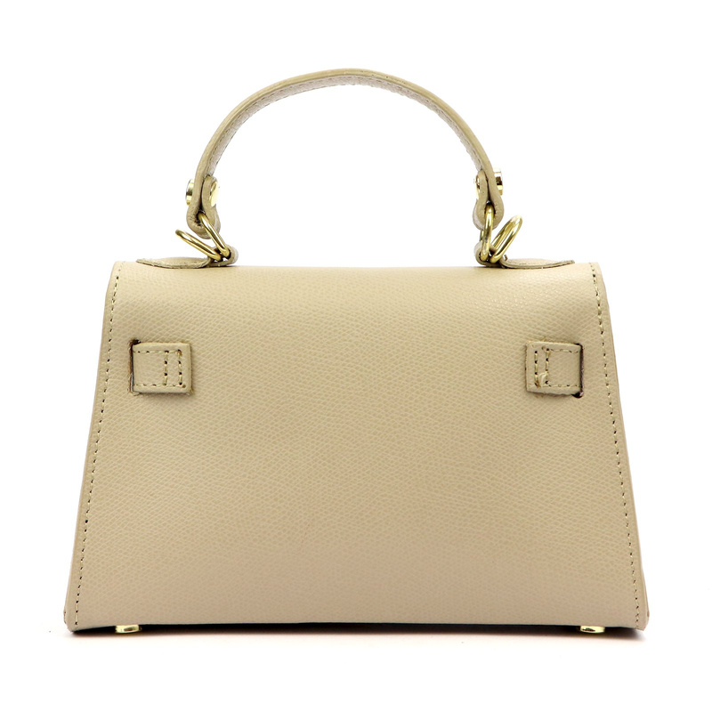 Mały damski kuferek listonoszka skórzana torebka do ręki z paskiem Luka