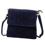 Pojemna Damska listonoszka zamszowa torebka przez ramię skórzana Luka